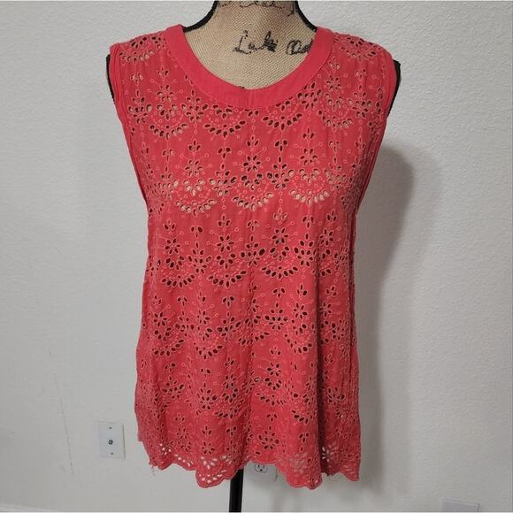 DEMOCRACY PINK lace blouse M - Picture 1 of 6